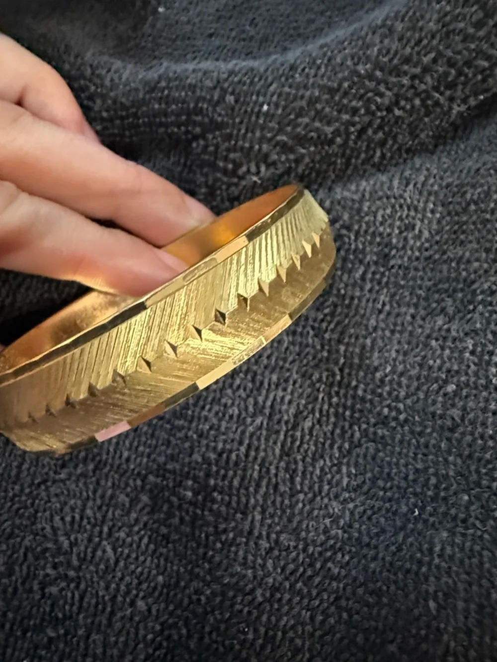 Monet women’s Textured Gold bangle - Picture 7 of 7